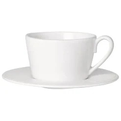 Tasse et sous-tasse en faience blanche - constance