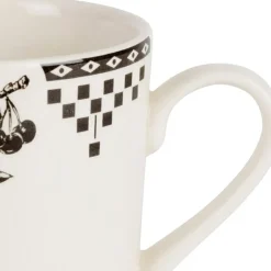 Tasse haute en faïence anthracite 34.5cl - Damier