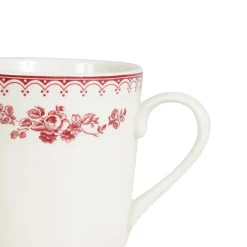 Tasse haute en faïence blanchet et rouge 34cl - faustine