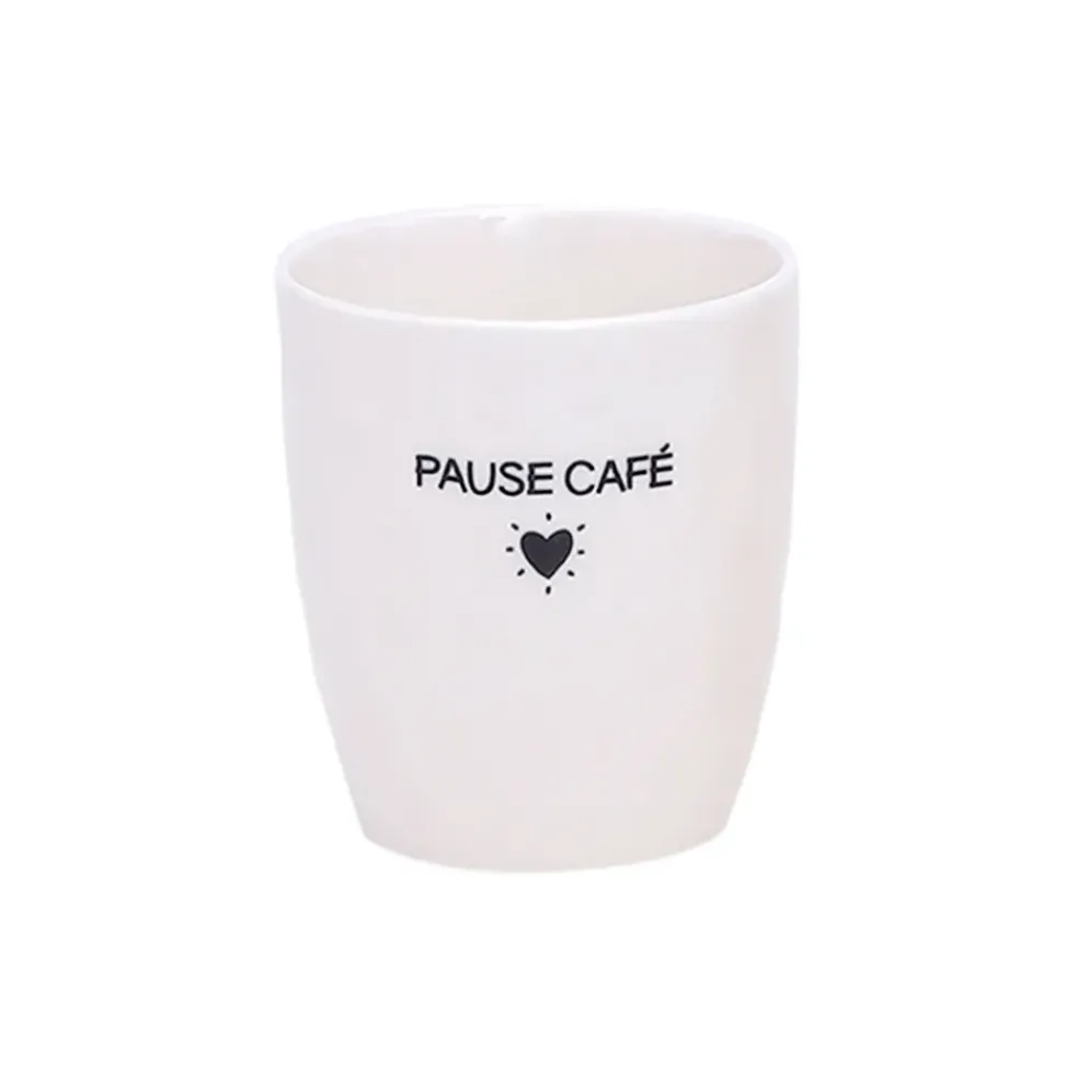 Tasse Pause café en céramique blanc 18cl