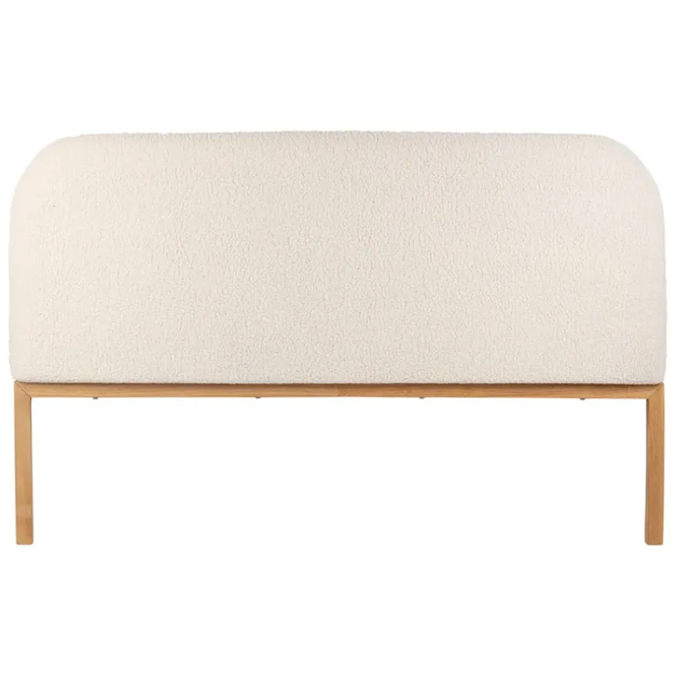 Tete lit en bouclettes ivoire et bois 160x100cm - Organic