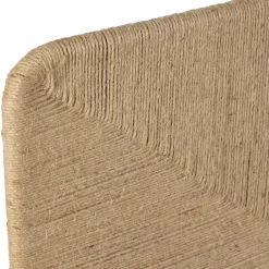Tete lit en jute naturel et fer noir 160x98cm - Maderia