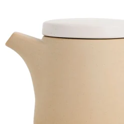 Theiere en grès naturel mat avec filtre - terre boheme