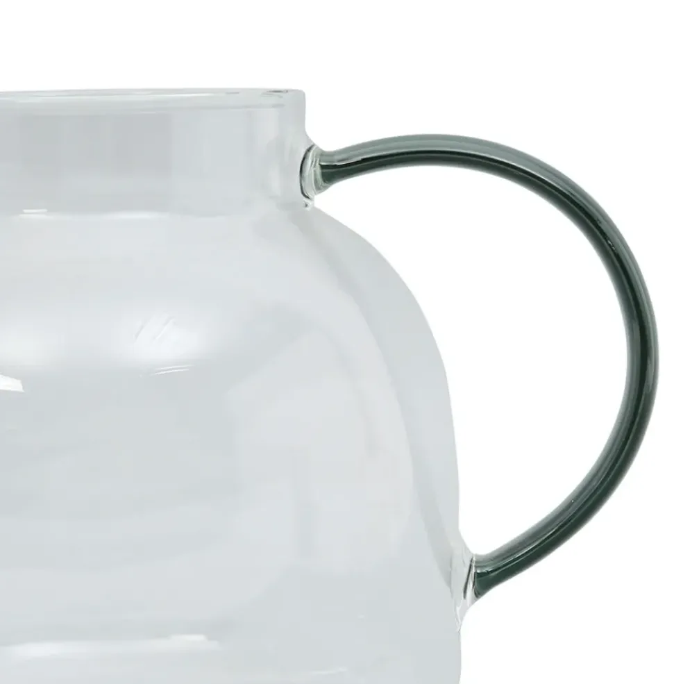 Theiere en verre avec filtre anse grise
