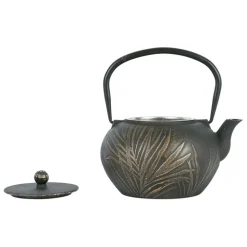 Théière avec filtre en fonte noire et dorée 1.5l - Exaltation