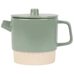 Théière avec filtre en grès sauge 90cl - cannelé