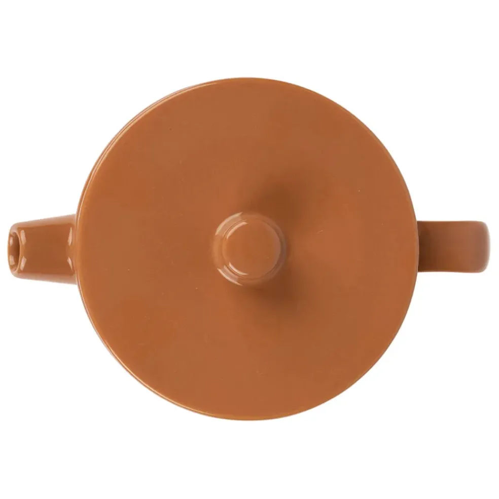Théière avec filtre en grès terracotta 90cl - cannelé