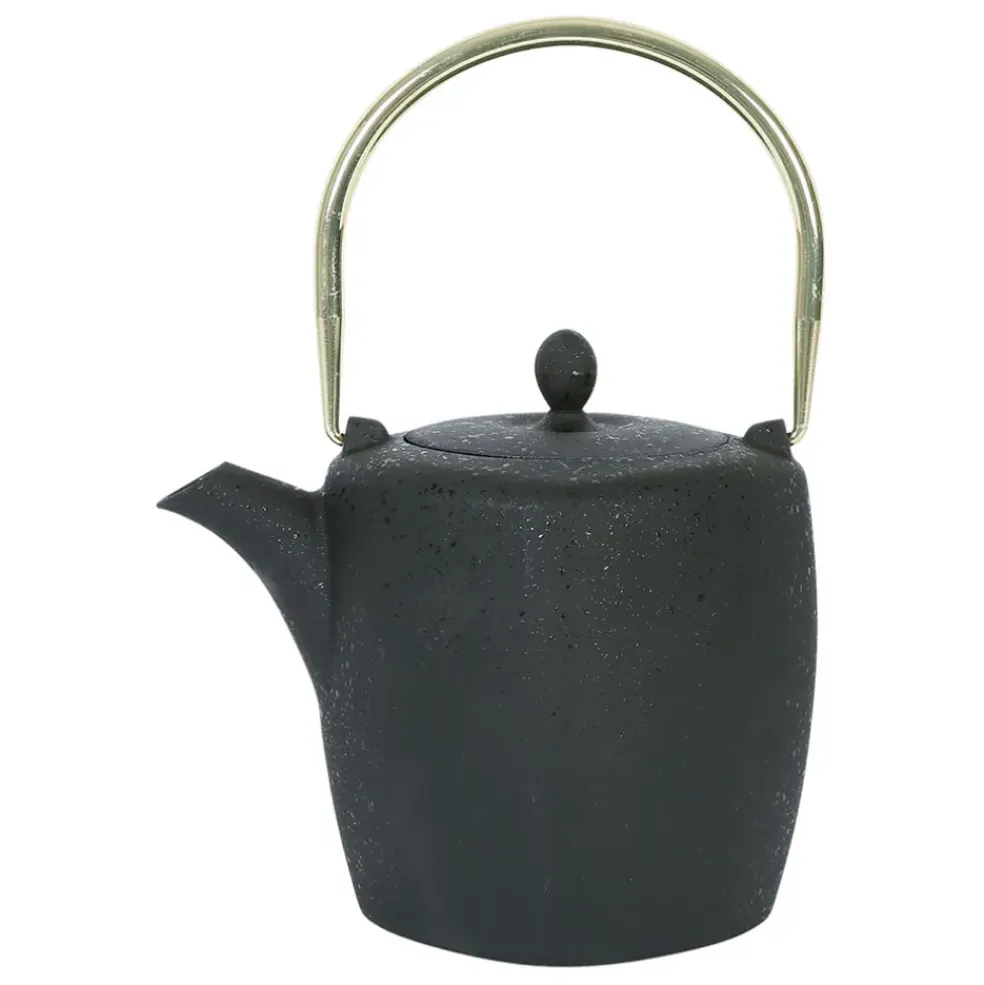 Théière en fonte et inox noir et doré 1.5L - Arty