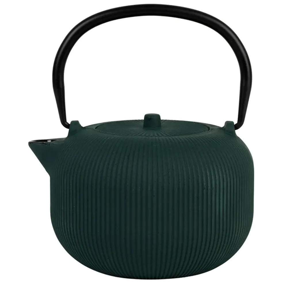 Théière en fonte et inox vert 1L - Tresse