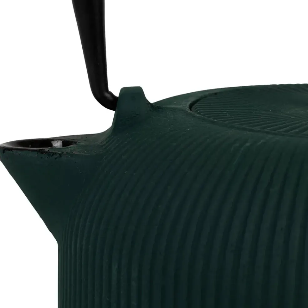 Théière en fonte et inox vert 1L - Tresse