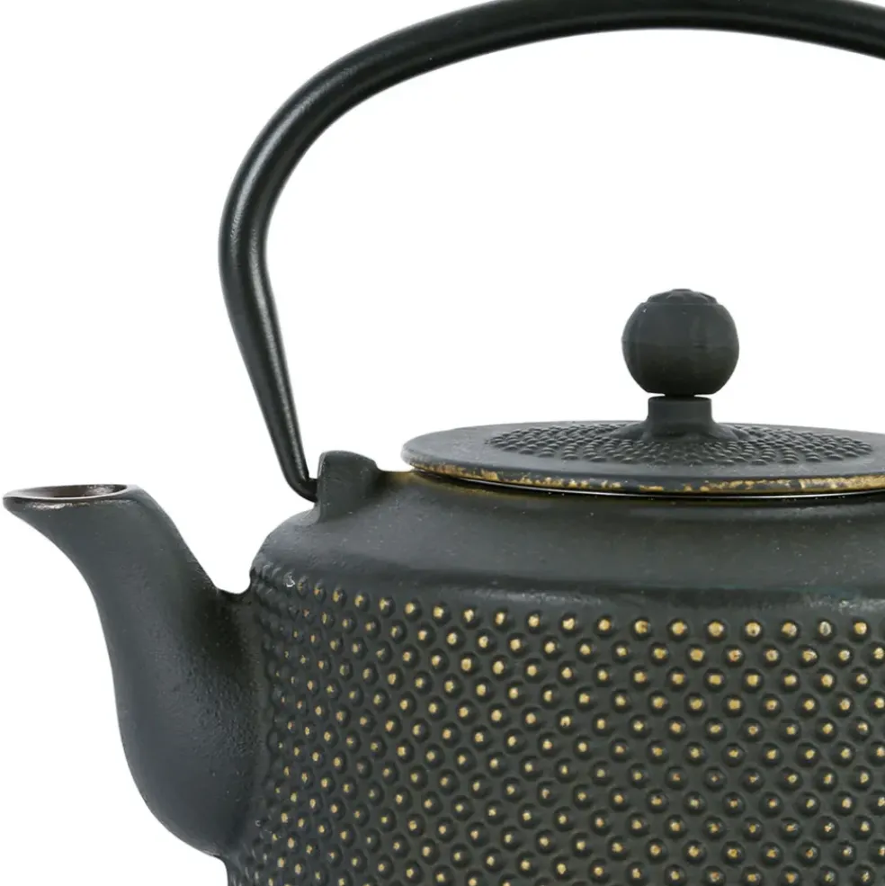 Théière en fonte noir et doré et filtre inox 1.6l - Point