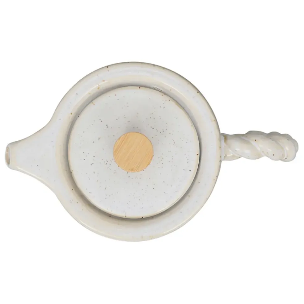 Théière en grès blanc et filtre en inox 1l - Organic