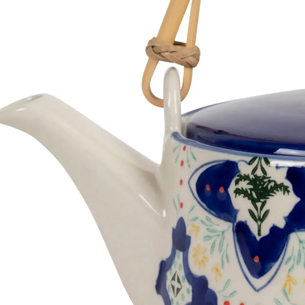 Théière en grès bleu avec filtre inox 1L - Azulejo