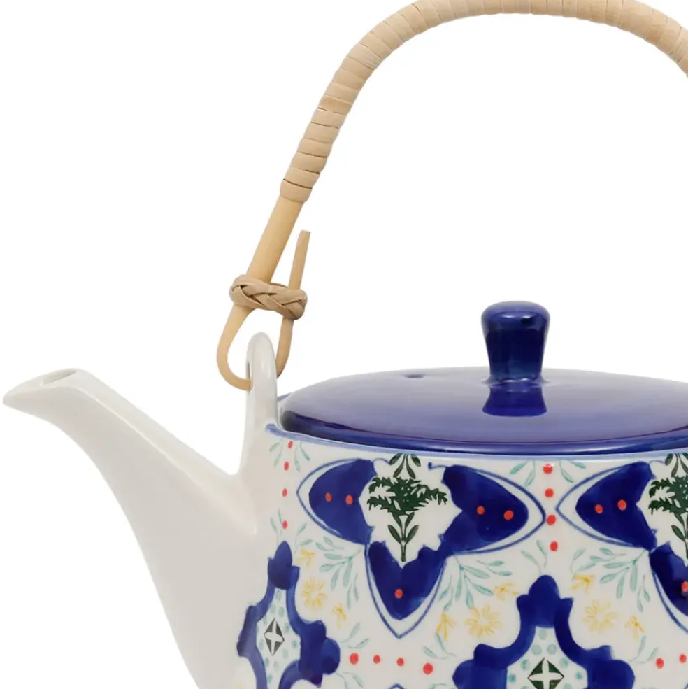 Théière en grès bleu avec filtre inox 1L - Azulejo