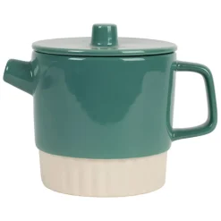 Théière en grès et inox émeraude 90cl - Cannelé