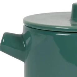 Théière en grès et inox émeraude 90cl - Cannelé