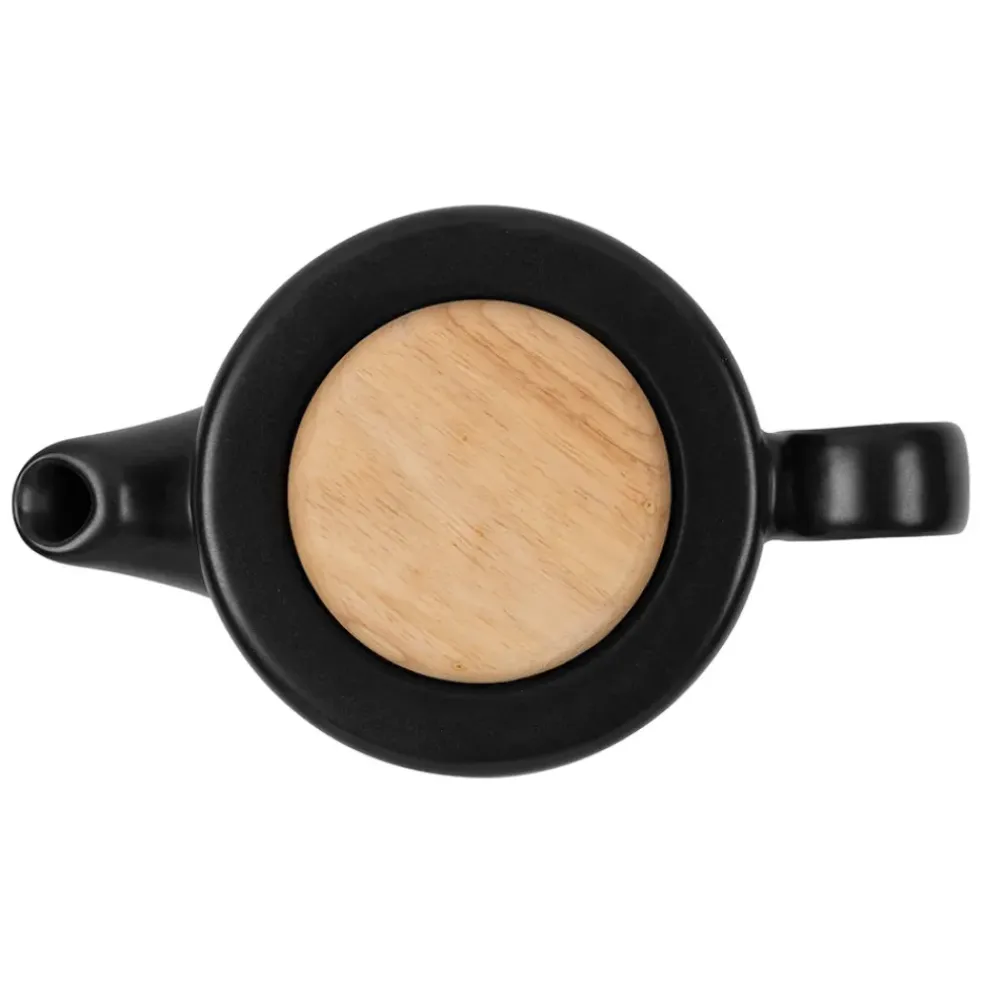 Théière en grès noir mat avec filtre - Baltika