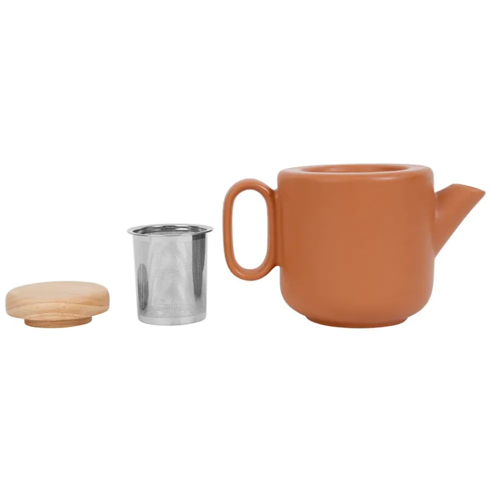 Théière en grès terracotta mat avec filtre - Baltika