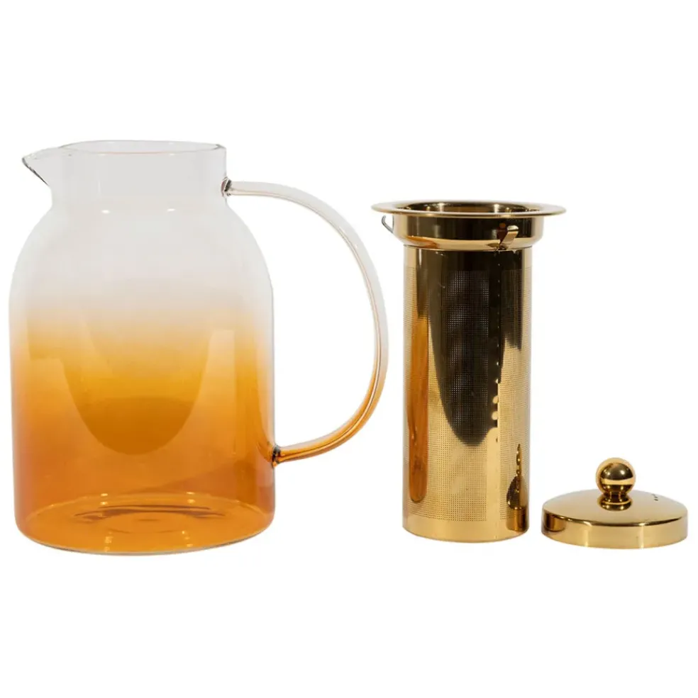 Théière en verre borosilicate ambre 1.5L - Funky