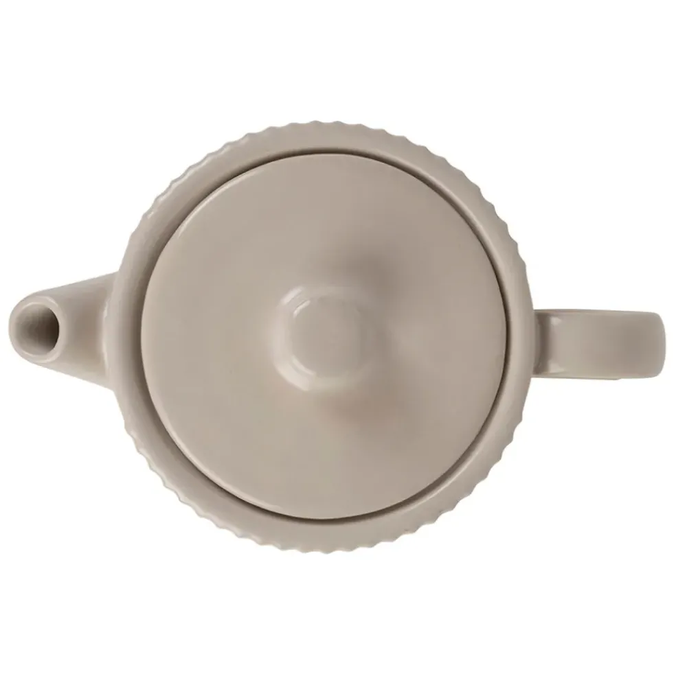 Théière solitaire avec tasse et filtre en grès écru 45cl - Sweet Leaves