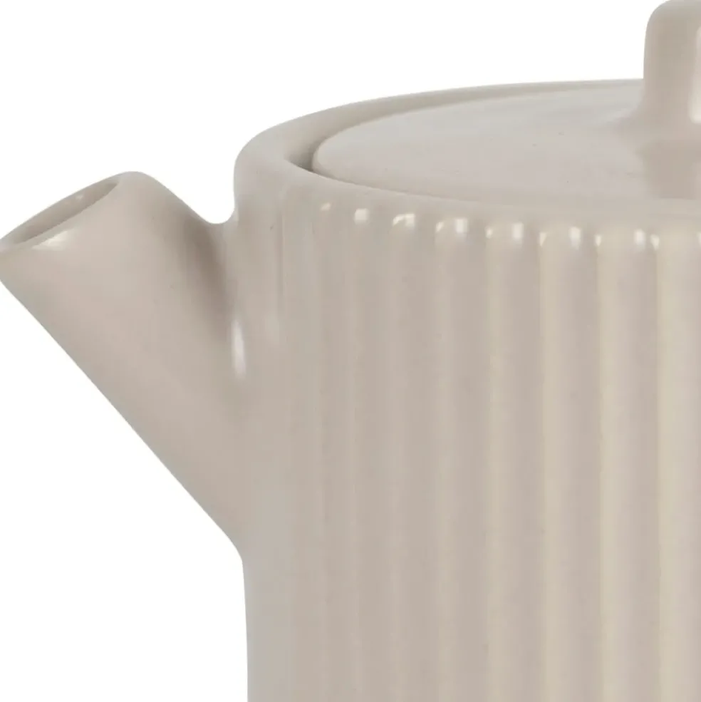 Théière solitaire avec tasse et filtre en grès écru 45cl - Sweet Leaves