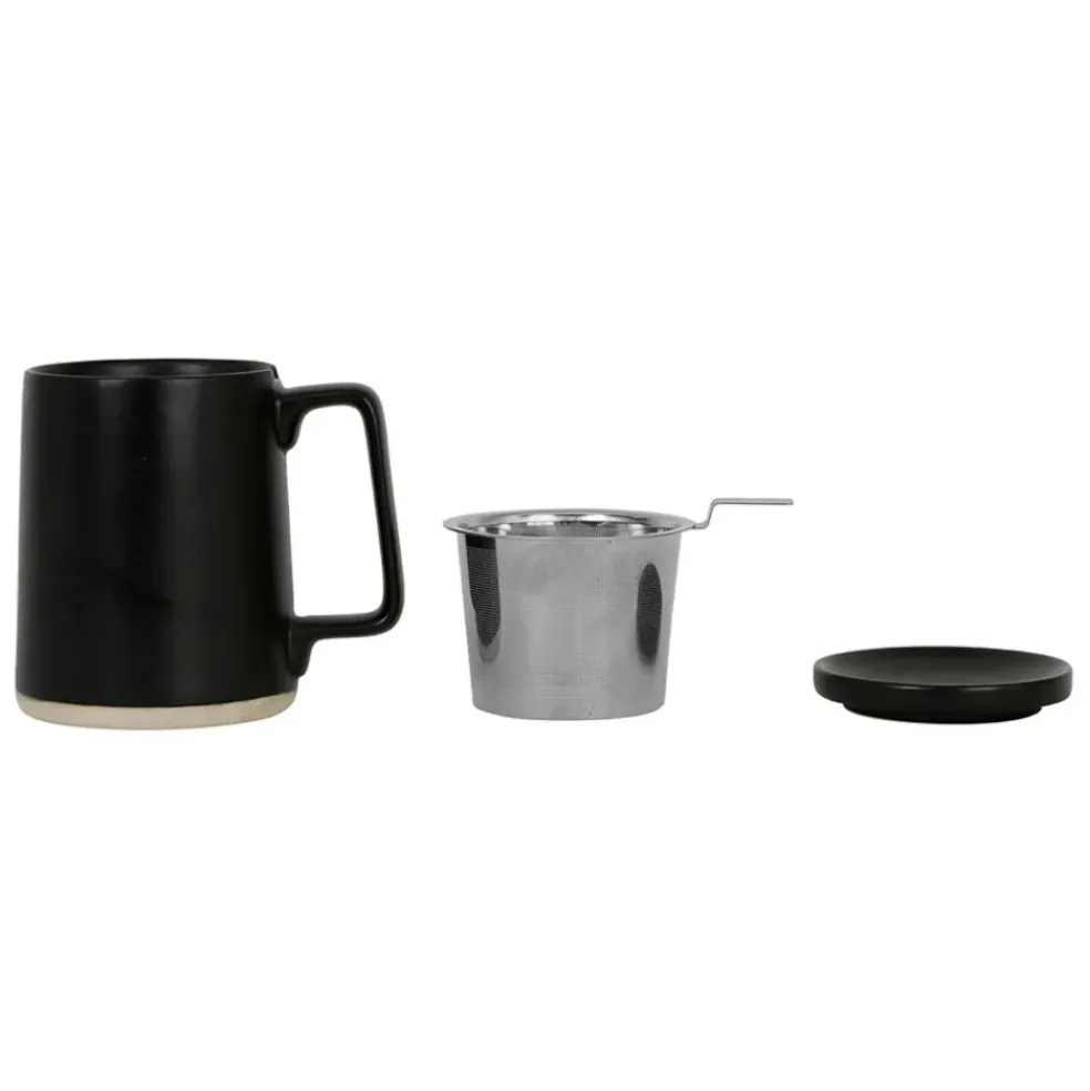 Tisaniere en grès avec filtre noir mat 50cl - Verde