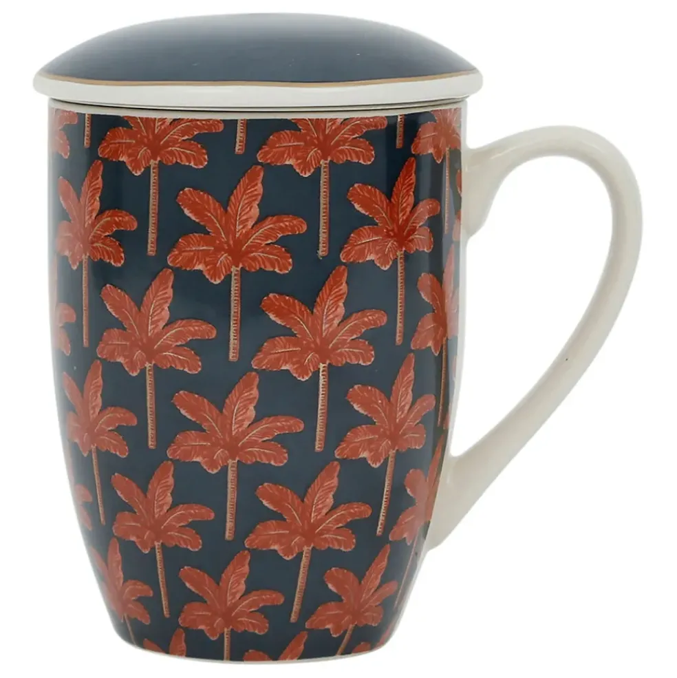Tisanière en céramique feuille terracotta avec filtre 37.5cl - Tropic Étoile