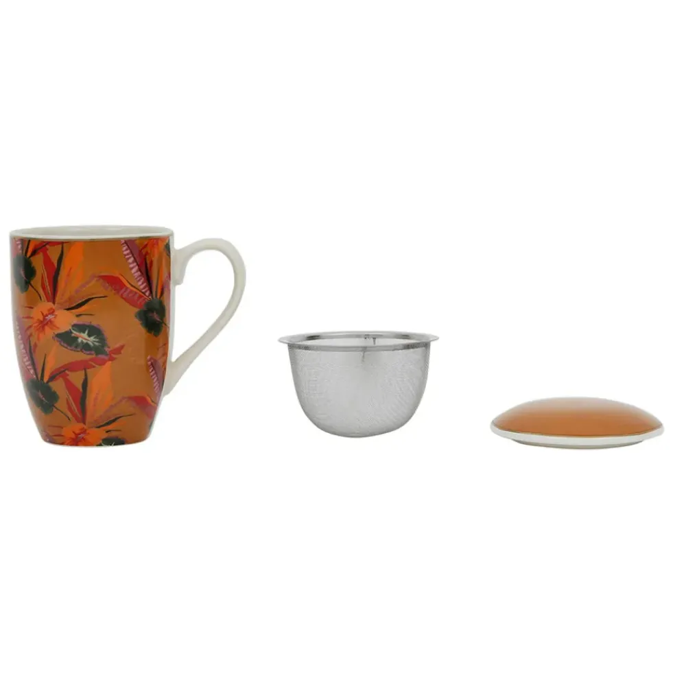 Tisanière en céramique moutarde avec filtre 37.5cl - Palmera