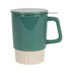 Tisanière en grès et inox émeraude 40cl - Cannelé
