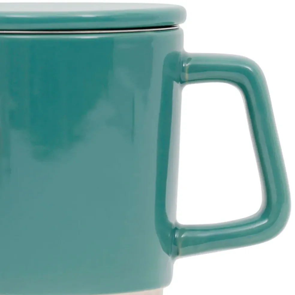 Tisanière en grès et inox émeraude 40cl - Cannelé