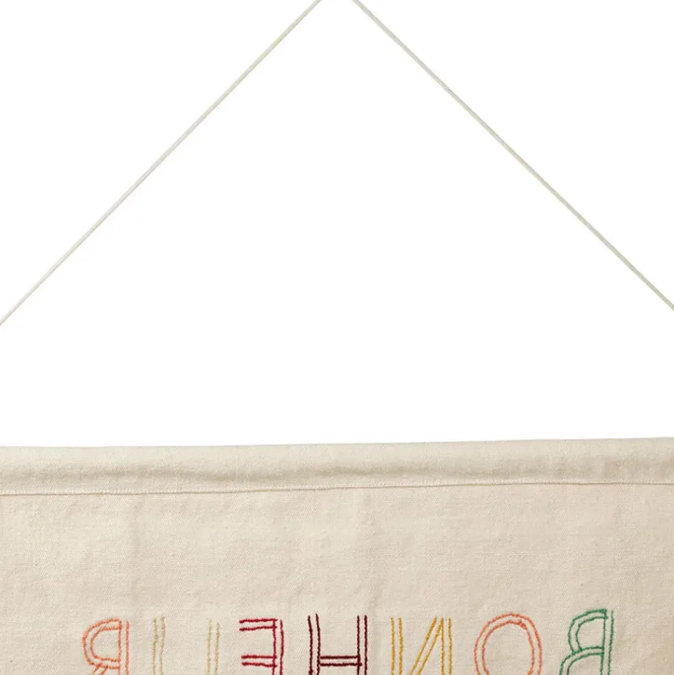 Toile en coton"Bonheur" multicolore 86x60cm - Famille
