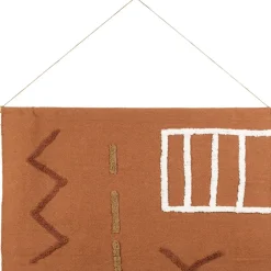 Toile tufté en coton terracotta 120x110cm - Minimal