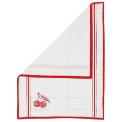 Torchon damier collect rouge 50x70cmen coton - louise