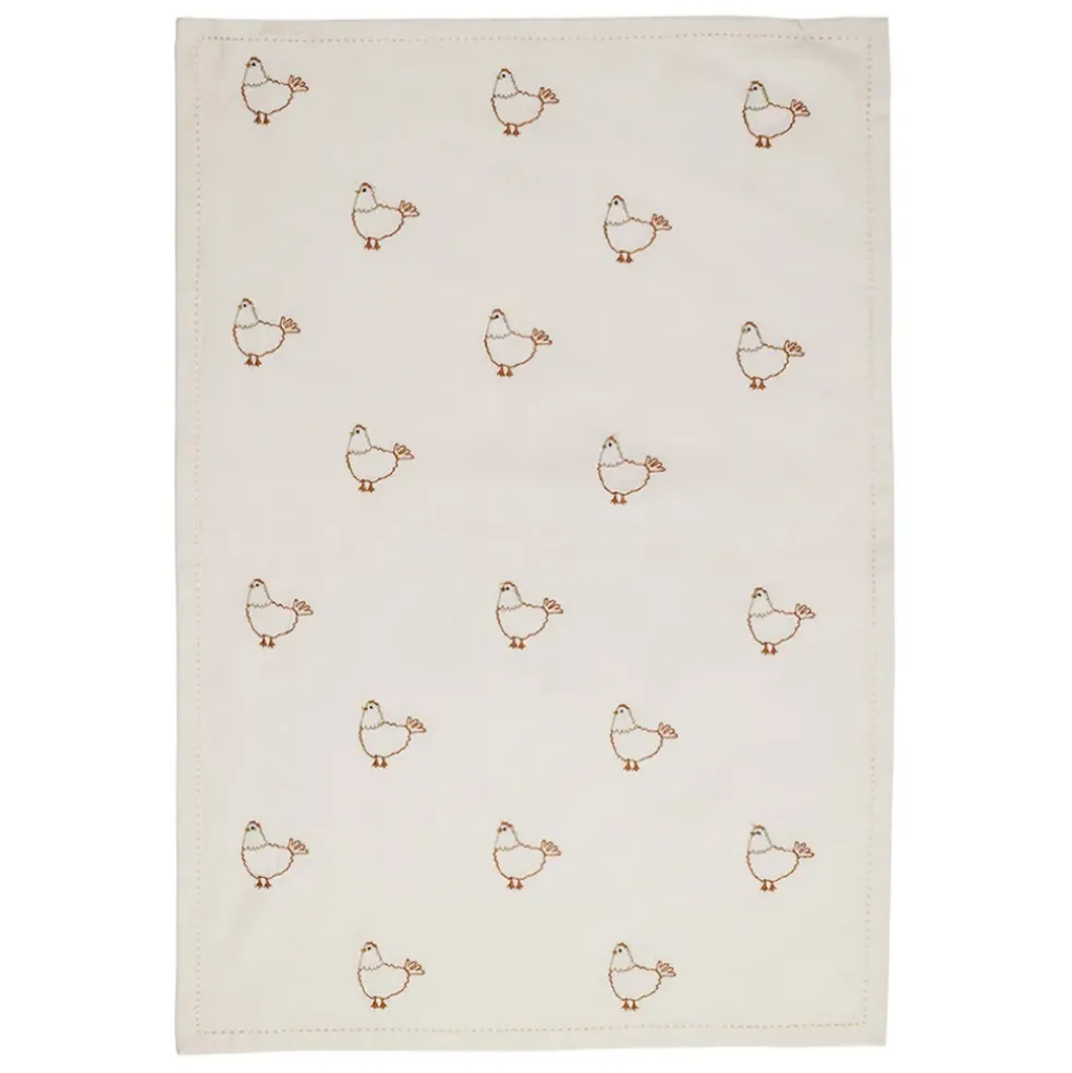 Torchon en coton écru 70x50cm - La Ferme