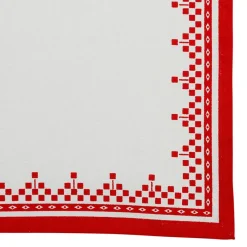 Torchon en coton rouge 50x70cm - Damier
