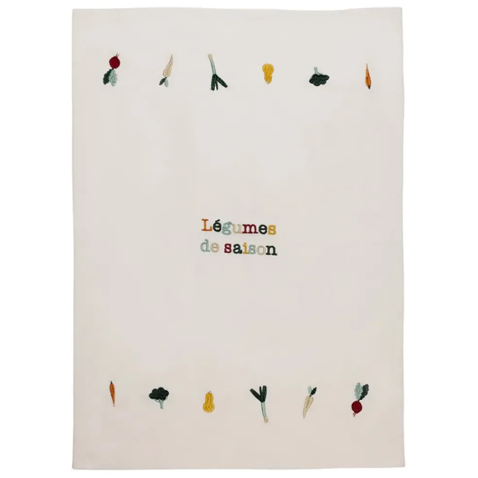 Torchon saison en coton écru 70x50cm - P'tit Legumes