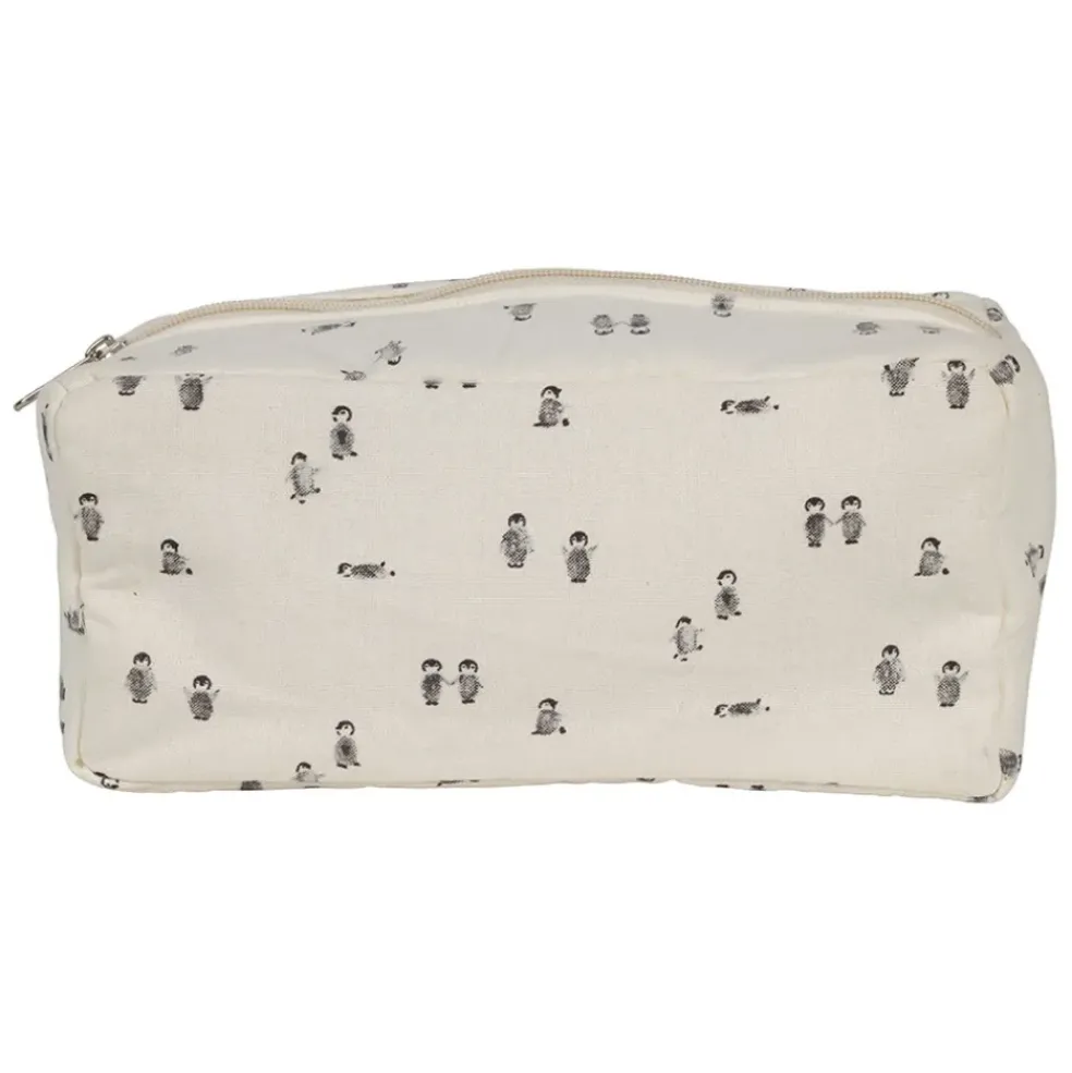 Trousse de toilette banquise en coton écru et gris - Sweetdream