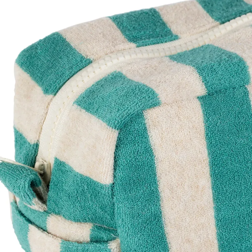 Trousse de toilette en coton et polyester émeraude - Palma