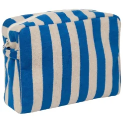 Trousse de toilette en coton rayée indigo et blanc - Palma