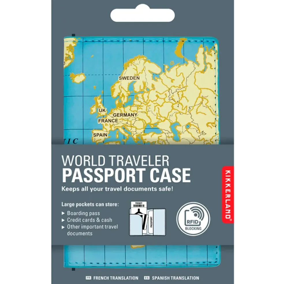Étui de passeport carte du monde