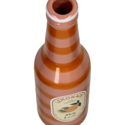 Vase bouteille citron faïence fine d6.5xh24cm