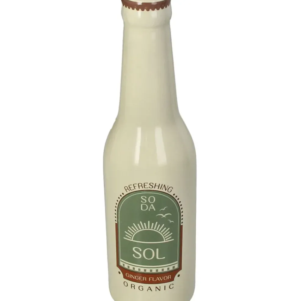 Vase bouteille de soda en grès ivoire h24cm