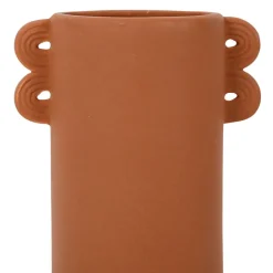 Vase brun en grès - terre brulée
