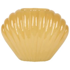 Vase coquillage en verre ocre h22cm - Leucie