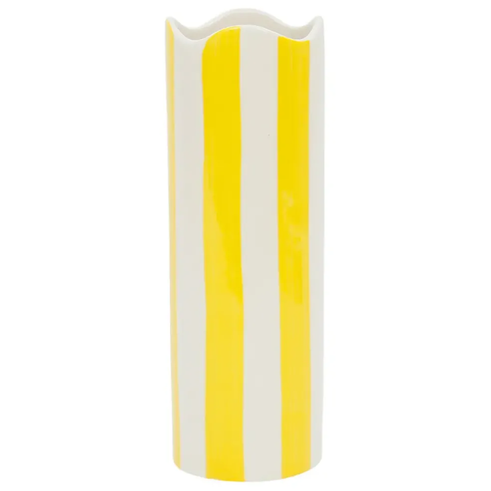 Vase cylindrique en grès écru h23.5cm - Patchuca