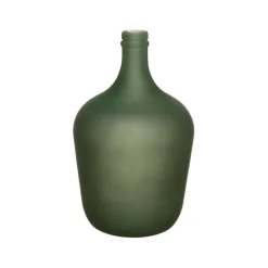 Vase dame jeanne comete sauge mat d18xh30cm verre recyclé