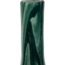 Vase dame-jeanne en verre vert et blanc h50cm - Silicio