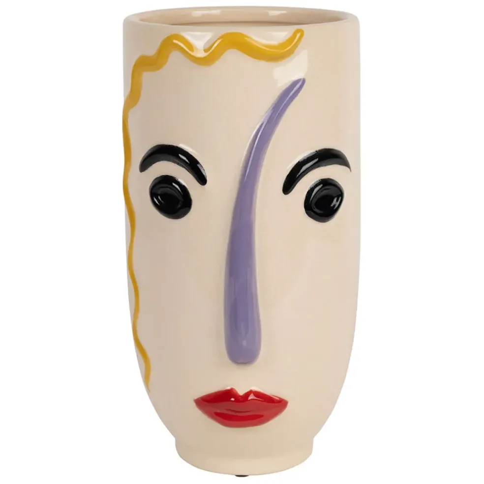 Vase en porcelaine h30cm - Visage Arty