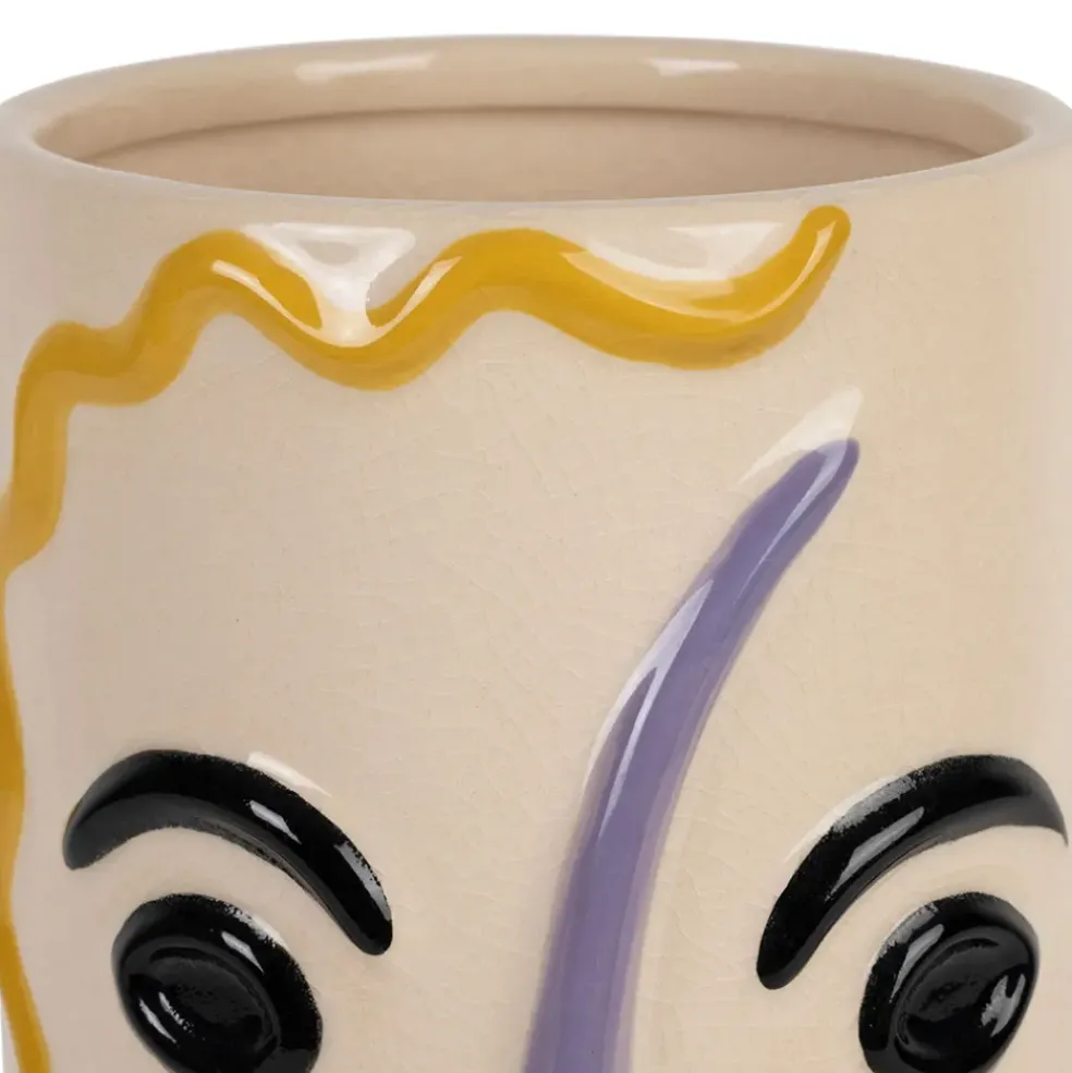 Vase en porcelaine h30cm - Visage Arty