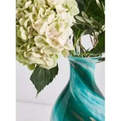 Vase en verre émeraude et doré h32cm - Sablon